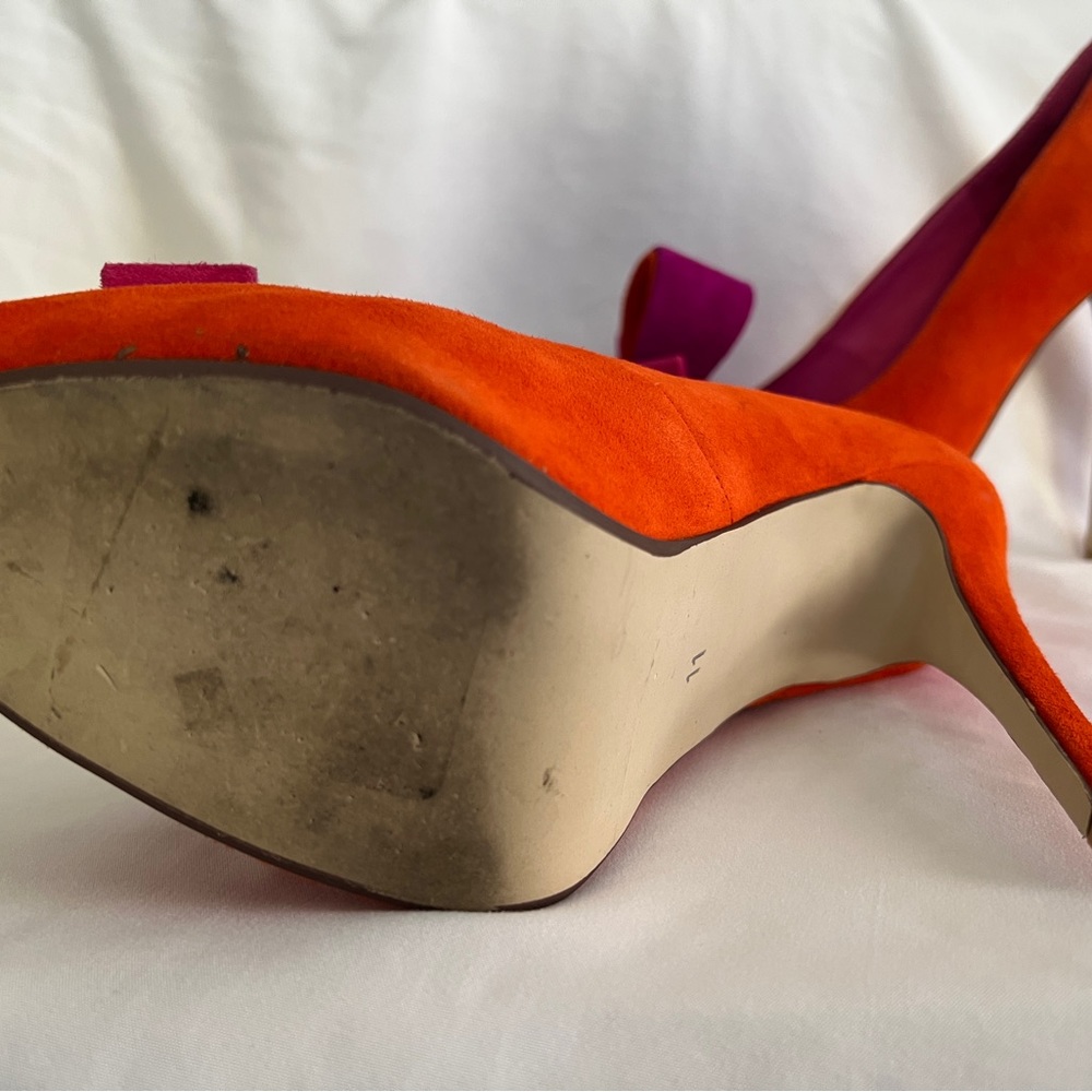 JEFFREY CAMPBELL Garrett Orange/Fuschia Suede Combo Heels. NEW!! IN BOX!! - Picture 5 of 8